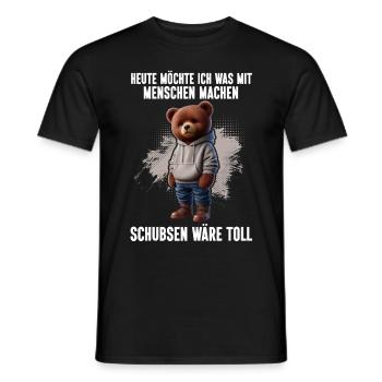 Today I want to do something with people Push - Men's T-Shirt - black - Front - AI Model Male 178 light (178cm)