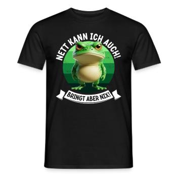 Je peux aussi être gentille ! Mais cela ne sert à rien ! Grenouille Frosch - T-shirt homme - noir - Devant - AI Model Male 178 light (178cm)