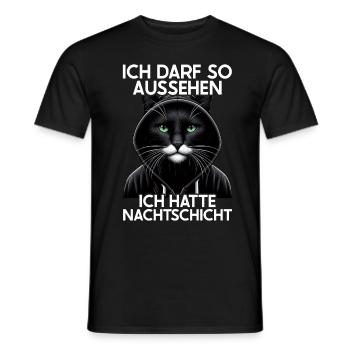 J’ai le droit d’avoir l’air d’avoir un chat de nuit - T-shirt homme - noir - Devant - AI Model Male 178 light (178cm)