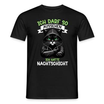 J’ai le droit d’avoir l’air d’avoir un chat de nuit - T-shirt homme - noir - Devant - AI Model Male 178 light (178cm)