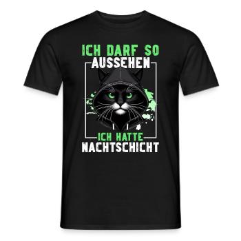 J’ai le droit d’avoir l’air d’avoir un chat de nuit - T-shirt homme - noir - Devant - AI Model Male 178 light (178cm)