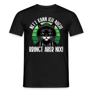 Je peux aussi être gentille ! Mais ça ne sert à rien ! Chat Drôle - T-shirt homme - noir - Devant - AI Model Male 178 light (178cm)