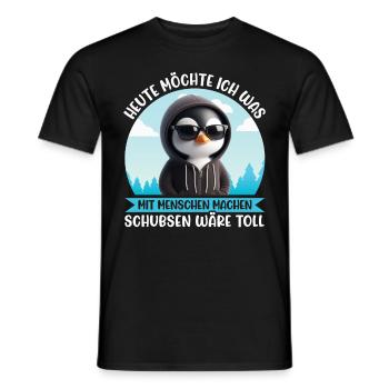 Today I want to do something with people Push - Men's T-Shirt - black - Front - AI Model Male 178 light (178cm)