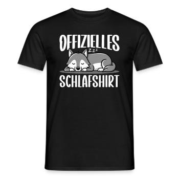 Offizielles Schlafshirt Wölfin Lustiger Wolf - Männer T-Shirt - Schwarz - Vorne - AI Model Male 178 light (178cm)