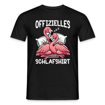 Offizielles Schlafshirt Lustiger Flamingo - Männer T-Shirt - Schwarz - Vorne - AI Model Male 178 light (178cm)