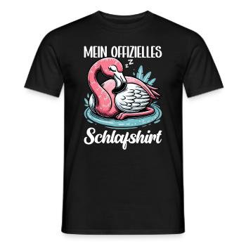 Offizielles Schlafshirt Lustiger Flamingo - Männer T-Shirt - Schwarz - Vorne - AI Model Male 178 light (178cm)