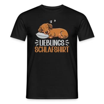 Offizielles Schlafshirt Dachshund Dackel Hund - Männer T-Shirt - Schwarz - Vorne - AI Model Male 178 light (178cm)