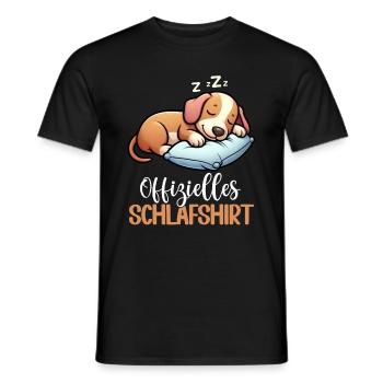 Offizielles Schlafshirt Dachshund Dackel Hund - Männer T-Shirt - Schwarz - Vorne - AI Model Male 178 light (178cm)