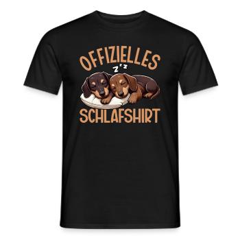 Offizielles Schlafshirt Dachshund Dackel Hund - Männer T-Shirt - Schwarz - Vorne - AI Model Male 178 light (178cm)