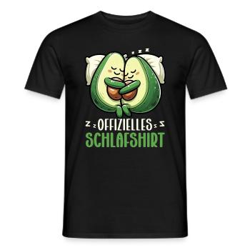 Offizielles Schlafshirt Lustige Avocado Pyjama - Männer T-Shirt - Schwarz - Vorne - AI Model Male 178 light (178cm)