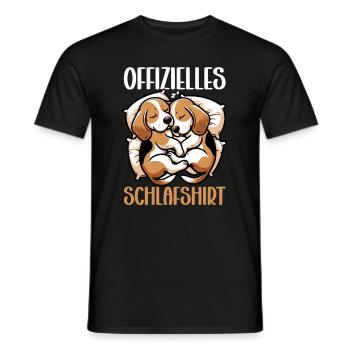 Offizielles Schlafshirt Lustiger Beagle Hund - Männer T-Shirt - Schwarz - Vorne - AI Model Male 178 light (178cm)