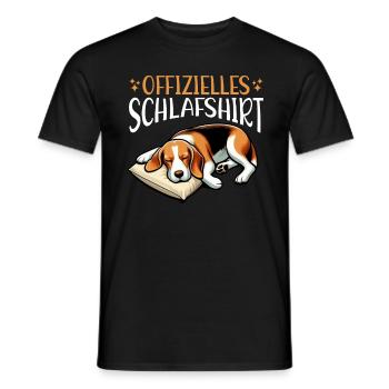 Offizielles Schlafshirt Lustiger Beagle Hund - Männer T-Shirt - Schwarz - Vorne - AI Model Male 178 light (178cm)