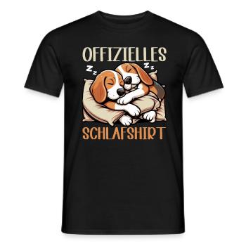 Offizielles Schlafshirt Lustiger Beagle Hund - Männer T-Shirt - Schwarz - Vorne - AI Model Male 178 light (178cm)