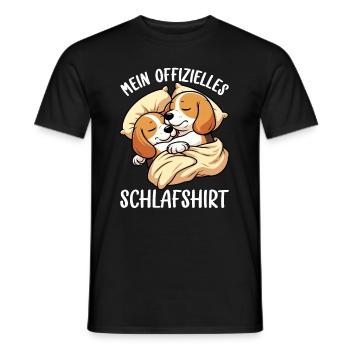 Offizielles Schlafshirt Lustiger Beagle Hund - Männer T-Shirt - Schwarz - Vorne - AI Model Male 178 light (178cm)