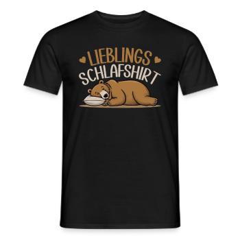 Offizielles Schlafshirt Lustiger Grizzly Bär - Männer T-Shirt - Schwarz - Vorne - AI Model Male 178 light (178cm)