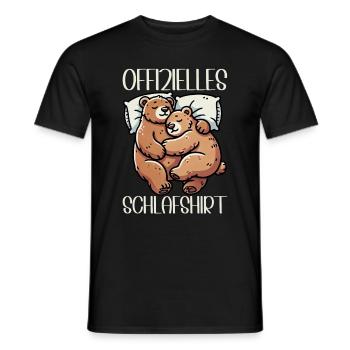 Offizielles Schlafshirt Lustiger Grizzly Bär - Männer T-Shirt - Schwarz - Vorne - AI Model Male 178 light (178cm)