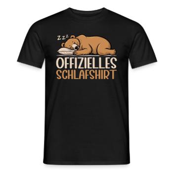 Offizielles Schlafshirt Lustiger Grizzly Bär - Männer T-Shirt - Schwarz - Vorne - AI Model Male 178 light (178cm)