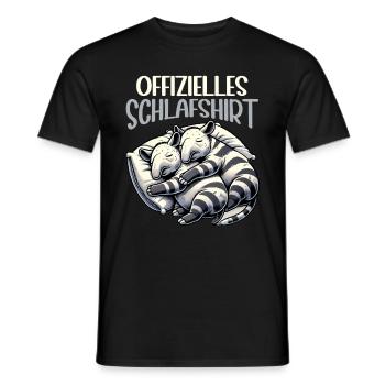 Offizielles Schlafshirt Lustiger Tapir Pyjama - Männer T-Shirt - Schwarz - Vorne - AI Model Male 178 light (178cm)