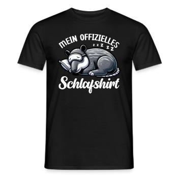 Offizielles Schlafshirt Lustiger Tapir Pyjama - Männer T-Shirt - Schwarz - Vorne - AI Model Male 178 light (178cm)