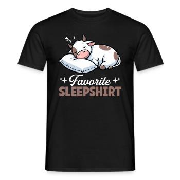 Kuh Offizielles Schlafshirt Lustige Kuh Pyjama - Männer T-Shirt - Schwarz - Vorne - AI Model Male 178 light (178cm)