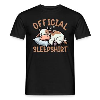 Kuh Offizielles Schlafshirt Lustige Kuh Pyjama - Männer T-Shirt - Schwarz - Vorne - AI Model Male 178 light (178cm)