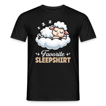 Offizielles Schlafshirt Lustiges Schaf Pyjama - Männer T-Shirt - Schwarz - Vorne - AI Model Male 178 light (178cm)