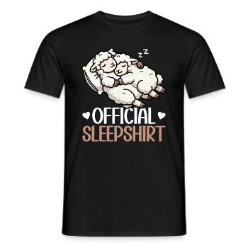 Official Sleep Shirt Funny Sheep Pajamas - Men's T-Shirt - black - Front - AI Model Male 178 light (178cm)