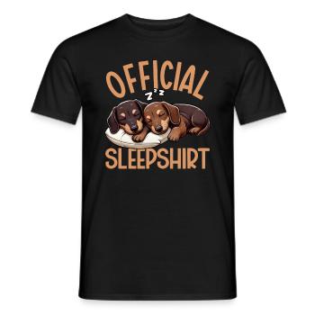 Offizielles Schlafshirt Dachshund Dackel Hund - Männer T-Shirt - Schwarz - Vorne - AI Model Male 178 light (178cm)