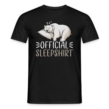 Eisbär Offizielles Schlafshirt Lustiges Eisbär - Männer T-Shirt - Schwarz - Vorne - AI Model Male 178 light (178cm)