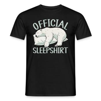 Eisbär Offizielles Schlafshirt Lustiges Eisbär - Männer T-Shirt - Schwarz - Vorne - AI Model Male 178 light (178cm)