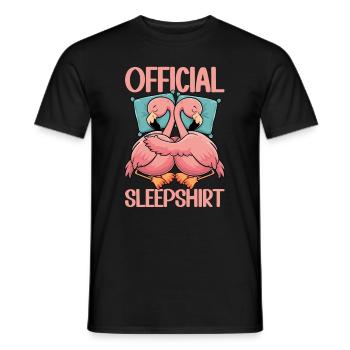 Offizielles Schlafshirt Lustiger Flamingo Pyjama - Männer T-Shirt - Schwarz - Vorne - AI Model Male 178 light (178cm)