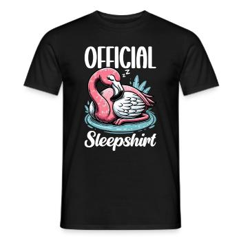 Offizielles Schlafshirt Lustiger Flamingo Pyjama - Männer T-Shirt - Schwarz - Vorne - AI Model Male 178 light (178cm)