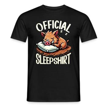 Offizielles Schlafshirt Lustiges Wildschwein - Männer T-Shirt - Schwarz - Vorne - AI Model Male 178 light (178cm)