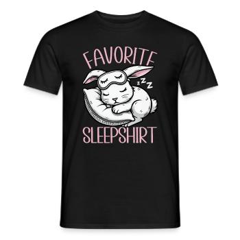 Offizielles Schlafshirt Lustiges Kaninchen Rabbit - Männer T-Shirt - Schwarz - Vorne - AI Model Male 178 light (178cm)
