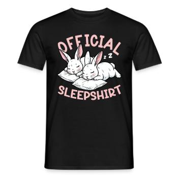 Offizielles Schlafshirt Lustiges Kaninchen Rabbit - Männer T-Shirt - Schwarz - Vorne - AI Model Male 178 light (178cm)