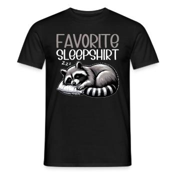 Offizielles Schlafshirt Lustiger Waschbär - Männer T-Shirt - Schwarz - Vorne - AI Model Male 178 light (178cm)