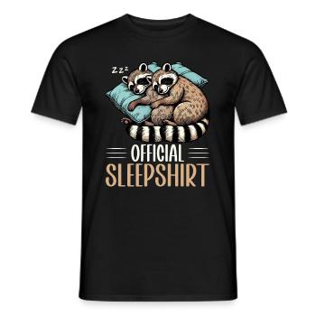 Offizielles Schlafshirt Lustiger Waschbär - Männer T-Shirt - Schwarz - Vorne - AI Model Male 178 light (178cm)