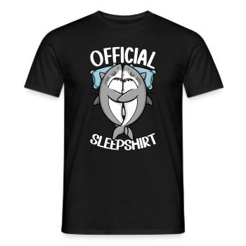 Official Sleep Shirt Funny Shark Pajamas - Men's T-Shirt - black - Front - AI Model Male 178 light (178cm)