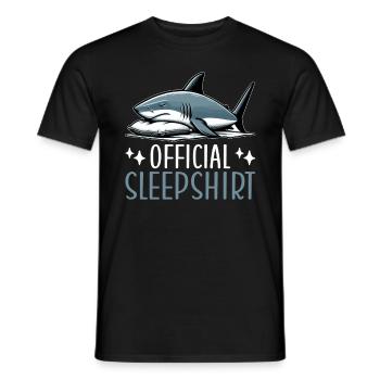 Official Sleep Shirt Funny Shark Pajamas - Men's T-Shirt - black - Front - AI Model Male 178 light (178cm)