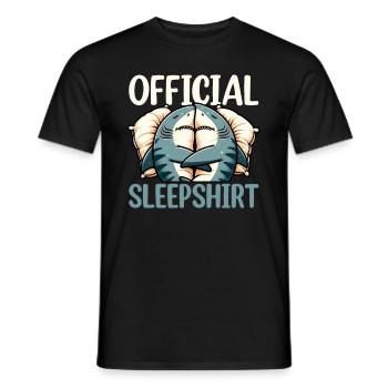 Official Sleep Shirt Funny Shark Pajamas - Men's T-Shirt - black - Front - AI Model Male 178 light (178cm)