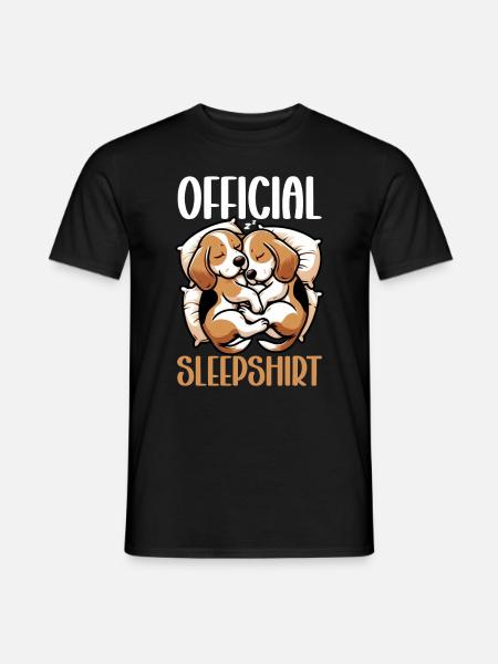 Chemise de nuit officielle Funny Beagle Dog - T-shirt homme - noir