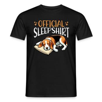 Offizielles Schlafshirt Lustiger Beagle Hund - Männer T-Shirt - Schwarz - Vorne - AI Model Male 178 light (178cm)