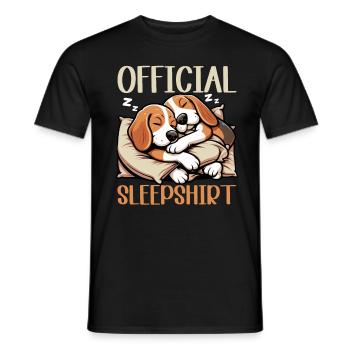 Official Sleep Shirt Funny Beagle Dog - Men's T-Shirt - black - Front - AI Model Male 178 light (178cm)