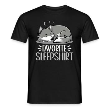 Offizielles Schlafshirt Wölfin Lustiger Wolf - Männer T-Shirt - Schwarz - Vorne - AI Model Male 178 light (178cm)