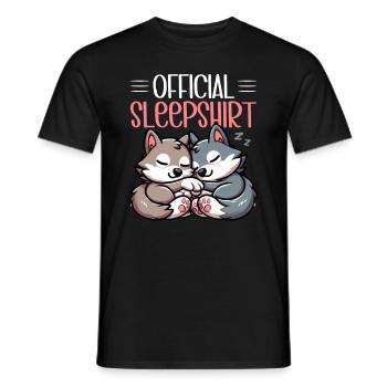 Official Sleeping Shirt She-Wolf Funny Wolf - Men's T-Shirt - black - Front - AI Model Male 178 light (178cm)