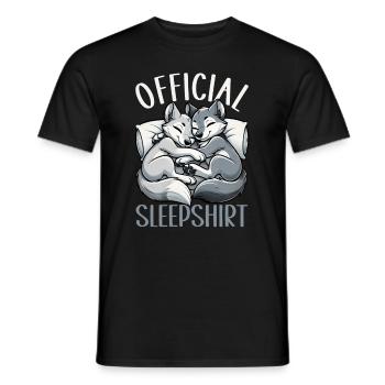Offizielles Schlafshirt Wölfin Lustiger Wolf - Männer T-Shirt - Schwarz - Vorne - AI Model Male 178 light (178cm)