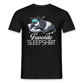 Offizielles Schlafshirt Lustiger Tapir Pyjama - Männer T-Shirt - Schwarz - Vorne - AI Model Male 178 light (178cm)