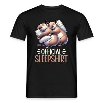 Offizielles Schlafshirt Lustiger Tapir Pyjama - Männer T-Shirt - Schwarz - Vorne - AI Model Male 178 light (178cm)