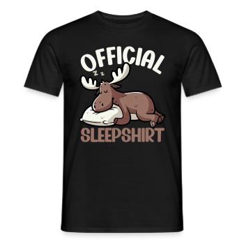 Offizielles Schlafshirt Lustiger Elch - Männer T-Shirt - Schwarz - Vorne - AI Model Male 178 light (178cm)
