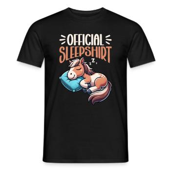 Offizielles Schlafshirt Lustiges Pferd Pyjama - Männer T-Shirt - Schwarz - Vorne - AI Model Male 178 light (178cm)